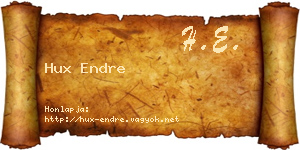 Hux Endre névjegykártya